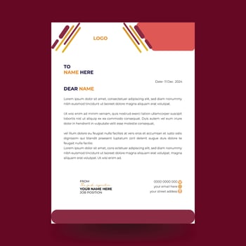 corporate modern business letterhead design template with dark yellow color. creative modern letter head design template for your project. letterhead, letter head, simple business letterhead design. vector