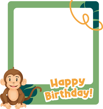 Cute Monkey Frame png