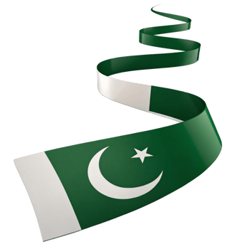 Pakistani flag waving ribbon transparent background png