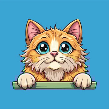 Persian Cat Peeking Clipart vector