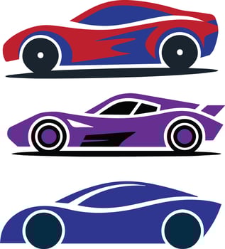 A set of flat color car logo illustration vector