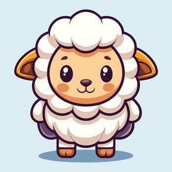 cute sheep character illustration vector