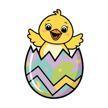 Easter chick in an egg illustration vector