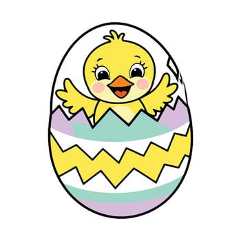 Easter chick in egg illustration vector