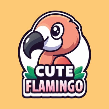 a cute flamingo logo with the words cute flamingo vector