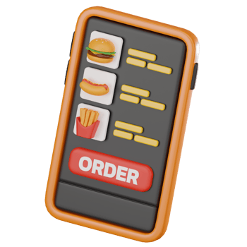 3D Render Online Food Order for Modern App Design Icon Illustration png