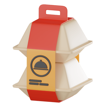 3D Render Food Packaging for Digital Marketing Icon Illustration png