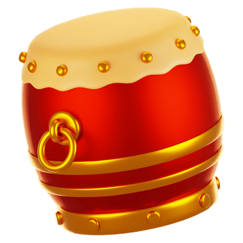 3d rendering chinese drum icon. Chinese new year icon concept png