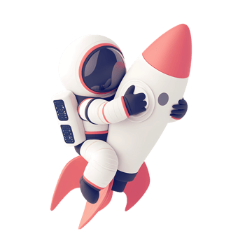 3d cartoon astronaut holding rocket png