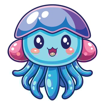 cute jellyfish illustration vector