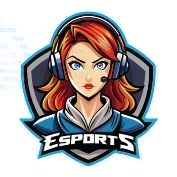 esports female gamer avatar illustration vector