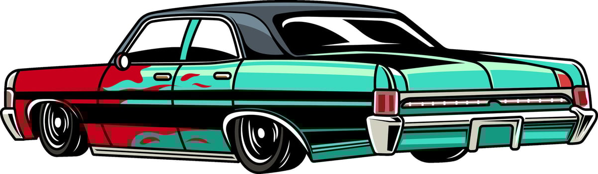 Retro American Muscle Car Cartoon Illustration vector