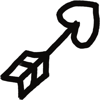 Black arrow with heart shape png