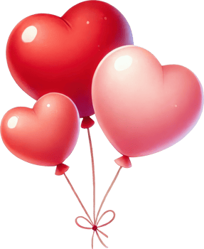 Floating Red Heart Shaped Balloons for Valentine s Day and Romance png