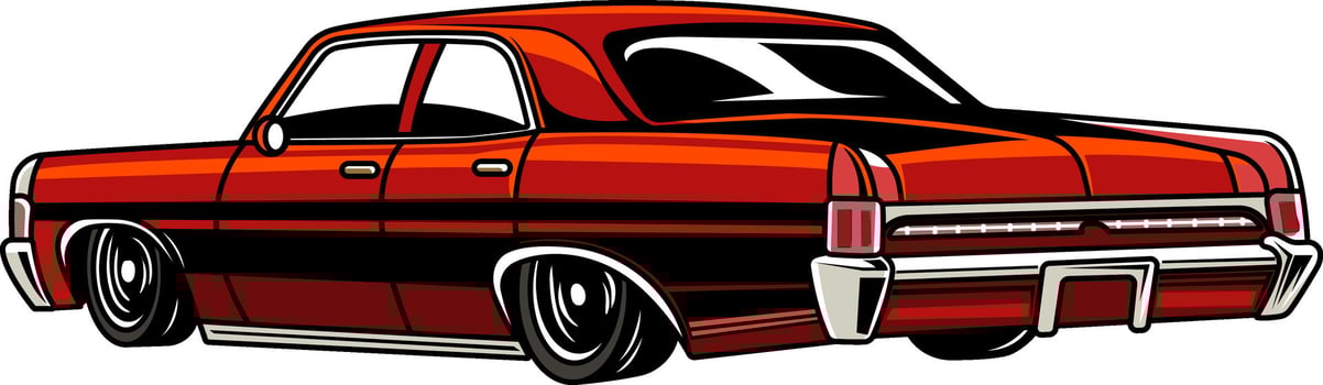 American Red Muscle Car Cartoon Illustration vector