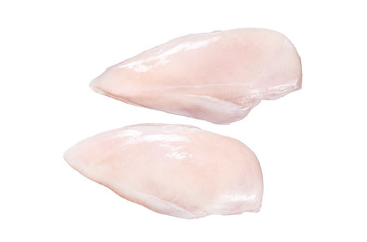 Raw chicken breast fillet. Black background. Top view png