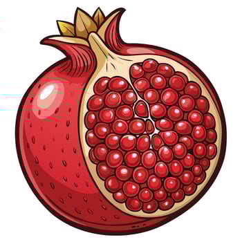 a pomegranate is shown in a cartoon style vector