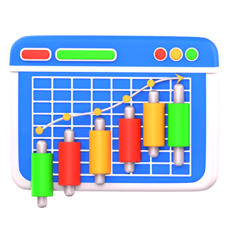 3d illustration stock market up png