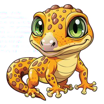 a cartoon geckole with big eyes and a big nose vector