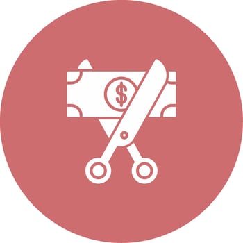 Cut Money Icon Design Symbol vector