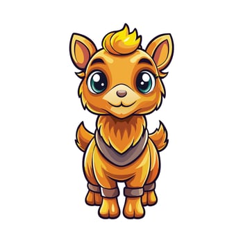 illustration of a cute llama character vector