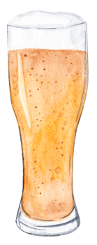 Watercolor tall beer glass isolated png
