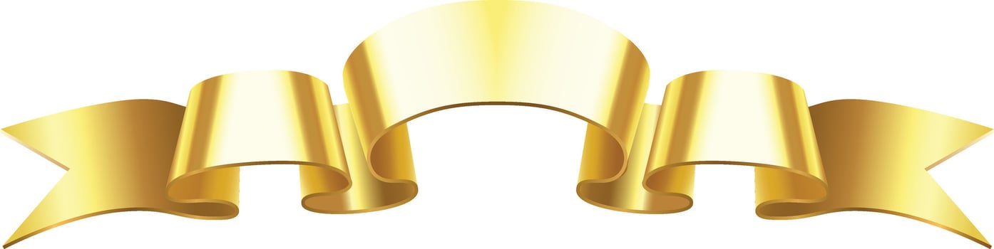Shiny golden ribbon waving and creating an elegant banner for celebrations, awards, or festive decorations, offering a touch of luxury and sophistication vector