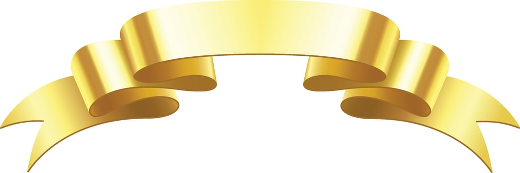 Golden ribbon banner waving with elegance, creating a sophisticated and celebratory atmosphere, perfect for adding a touch of luxury to designs vector