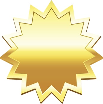 Golden starburst shining with vibrant golden light, creating a luxurious and festive atmosphere, perfect for highlighting special offers, awards, or celebrations vector