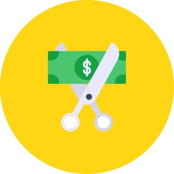 Cut Money Icon Design Symbol vector
