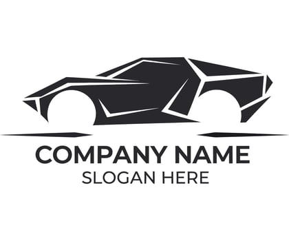 A black and white logo for a car company vector