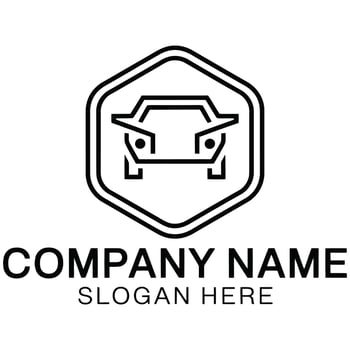 Stylish Automotive Logo with a Hexagon Motif. vector
