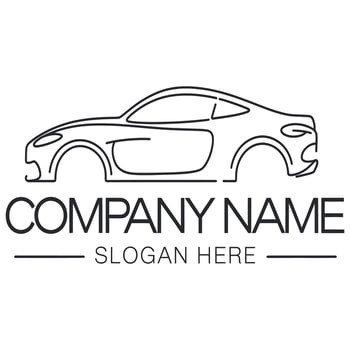 Stylish Car Silhouette with Monoline Art. vector