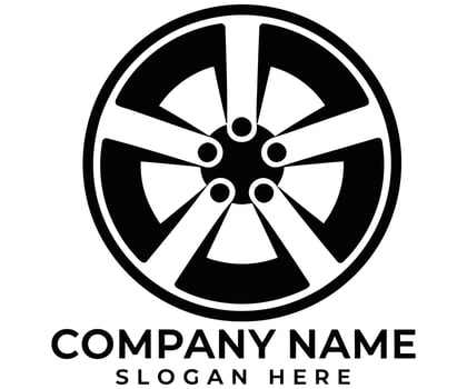 Modern Logo with Sleek Wheel Symbol. vector