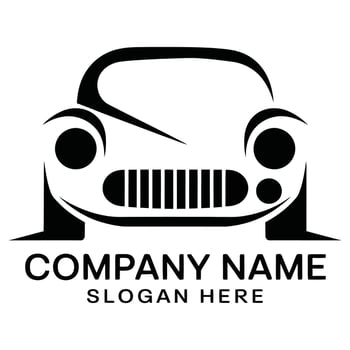 A black and white car logo design vector