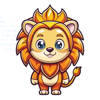 cartoon lion character illustration vector