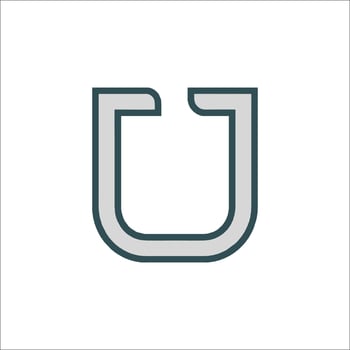 The letter u in a simple line style vector