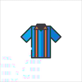 A shirt with blue and orange stripes on it vector