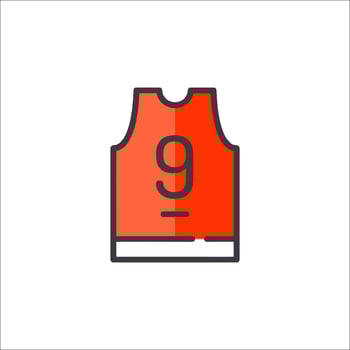 A red basketball jersey with the number 9 on it vector
