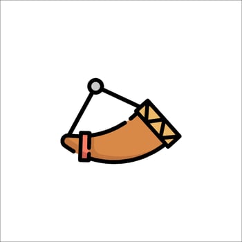 A cartoon horn on a stick vector