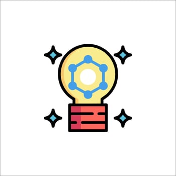 A light bulb with a cogwheel inside it vector