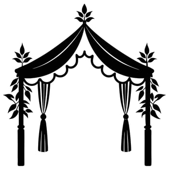 Wedding Canopy Silhouette on White Background canvas vector