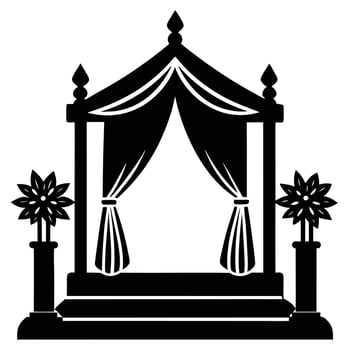 Wedding Altar Silhouette on White Background vector