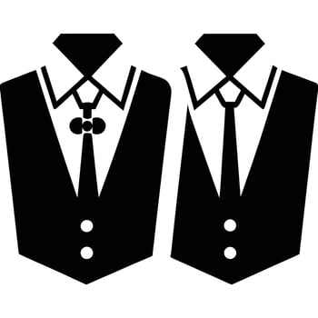 Groom's Cufflinks Silhouette on White Background vector