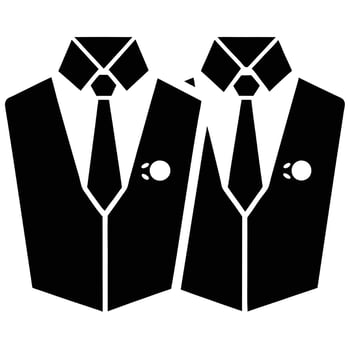 Groom's Cufflinks Silhouette Wedding on White Background vector