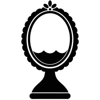 Bride Makeup Mirror Silhouette on White Background vector
