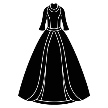 Bride's Robe Silhouette on White Background vector