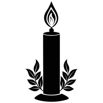 Unity Candle Silhouette on White Background vector
