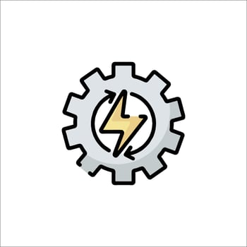 A gearwheel with lightning bolt on it vector
