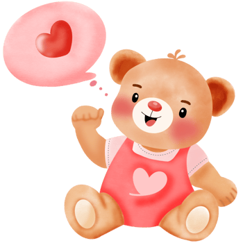 Bear with love cartoon png